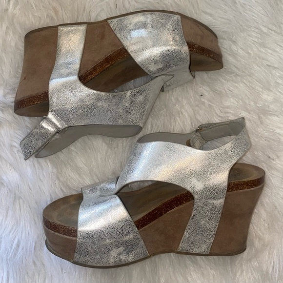 Silver wedges size 8.5 - Picture 2 of 2